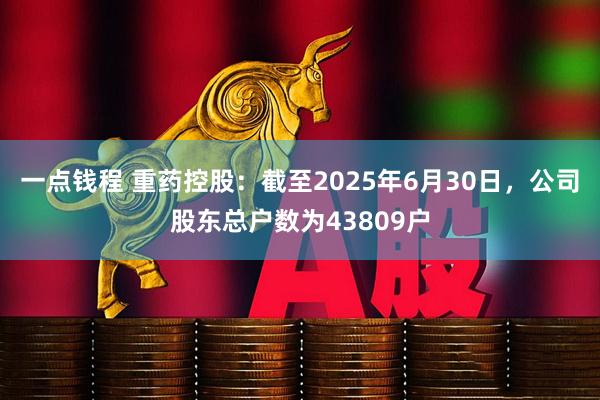 一点钱程 重药控股：截至2025年6月30日，公司股东总户数为43809户